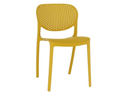 Stohovateľná stolička, žltá, FEDRA NEW