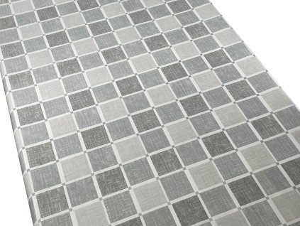 PVC obrus - Sivé káro