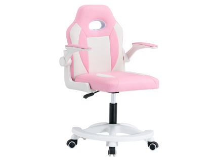 Otočná stolička, ružová/biela, ODELIA