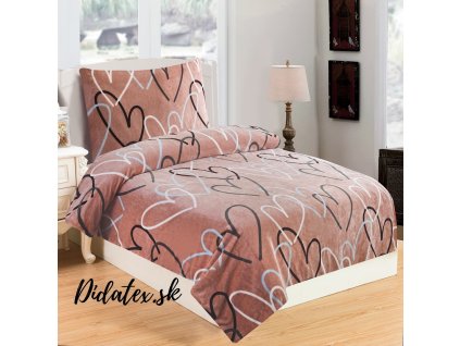 LOVE BEIGE mikroplyšové obliečky