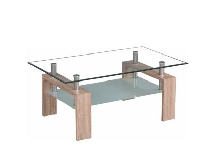 Konferenčný stolík, dub sonoma/sklo, LIBOR NEW