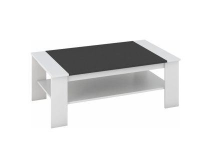 Konferenčný stolík, biela/čierna, BAKER