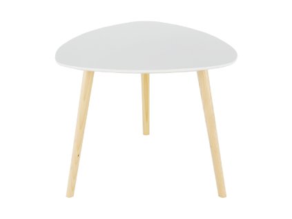 Príručný stolík, biela/drevo natural, TAVAS