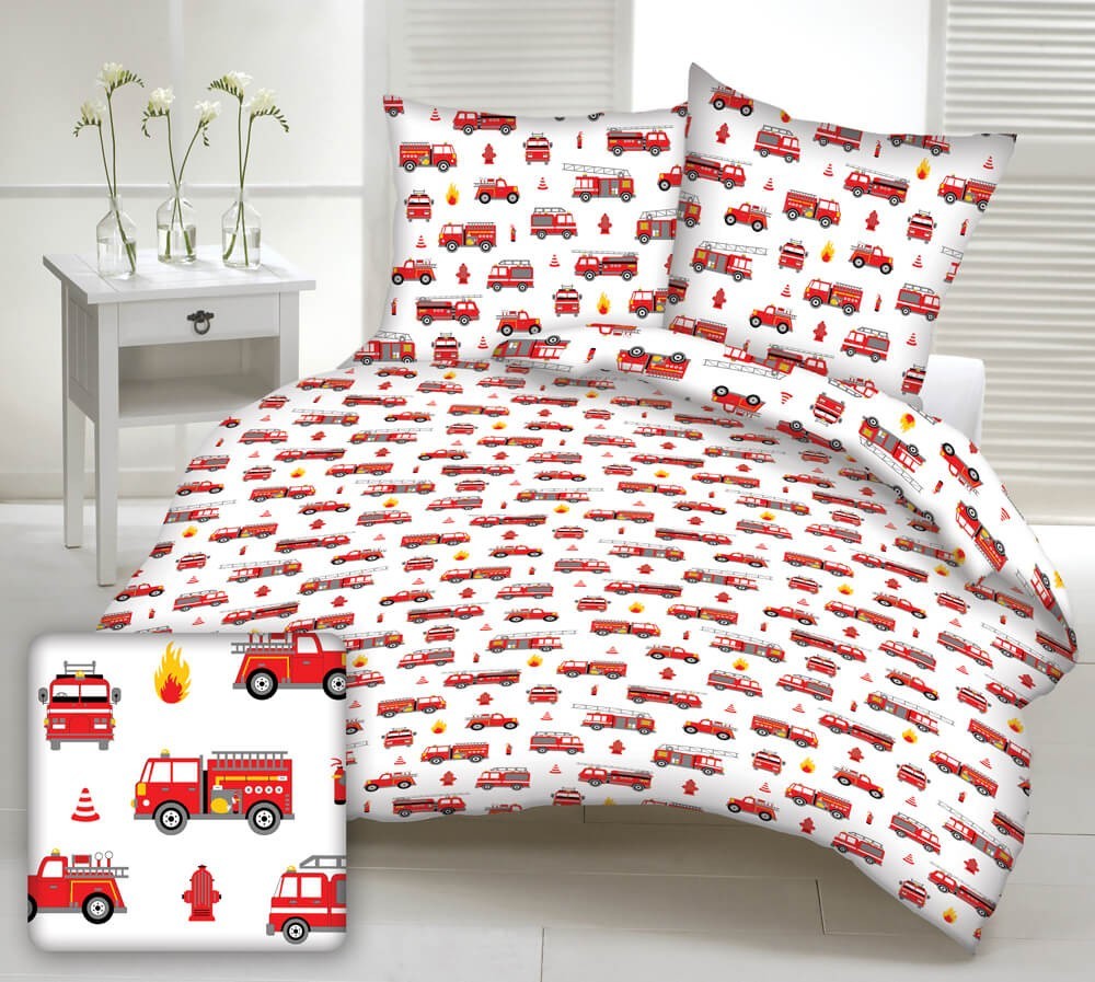 Fotografia produktu: Didatex FIRE WHITE detské bavlnené obliečky Rozmer obliečok: 140x200cm - ZIPS, Obsah balenia: Set Balenie