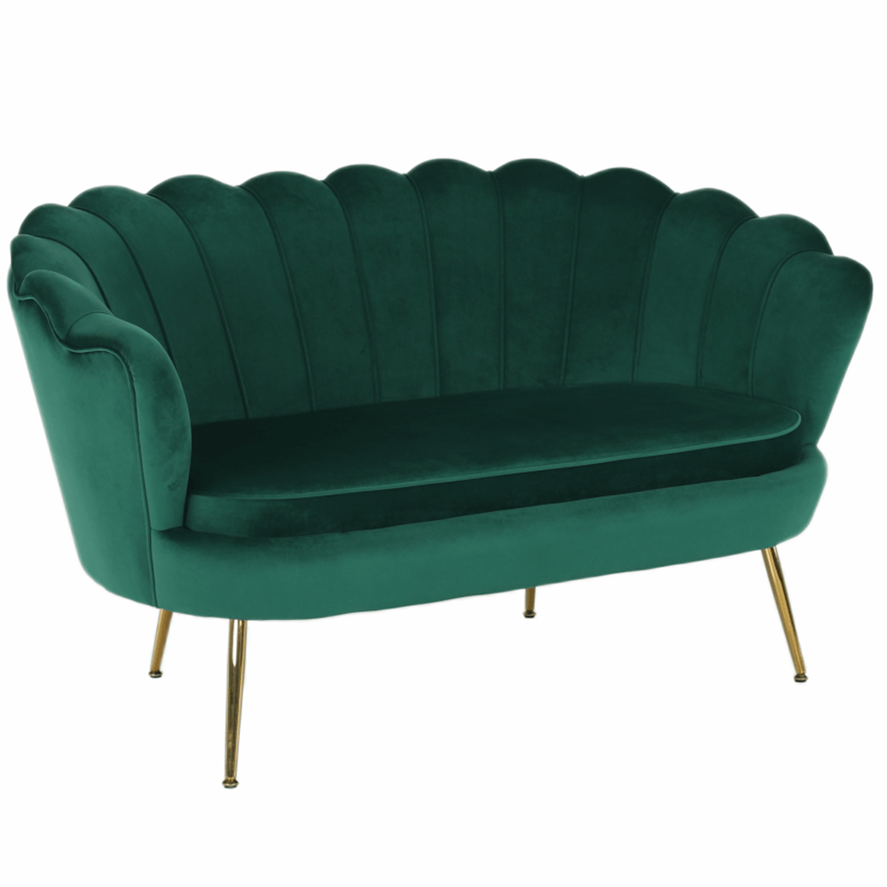 Fotografia produktu: Lavica v štýle Art-deco, smaragdová Velvet látka/gold chróm-zlatý, NOBLIN