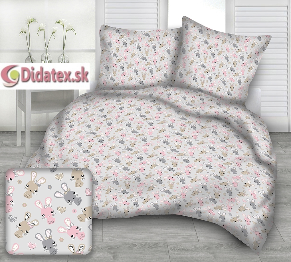 Fotografia produktu: Didatex KRÁLIK 2 detské bavlnené obliečky Rozmer obliečok: 140x200 cm, Obsah balenia: Set Balenie