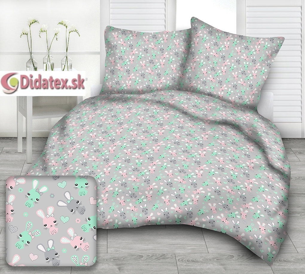 Fotografia produktu: Didatex KRÁLIK 3 detské bavlnené obliečky Rozmer obliečok: 140x200 cm, Obsah balenia: Set Balenie