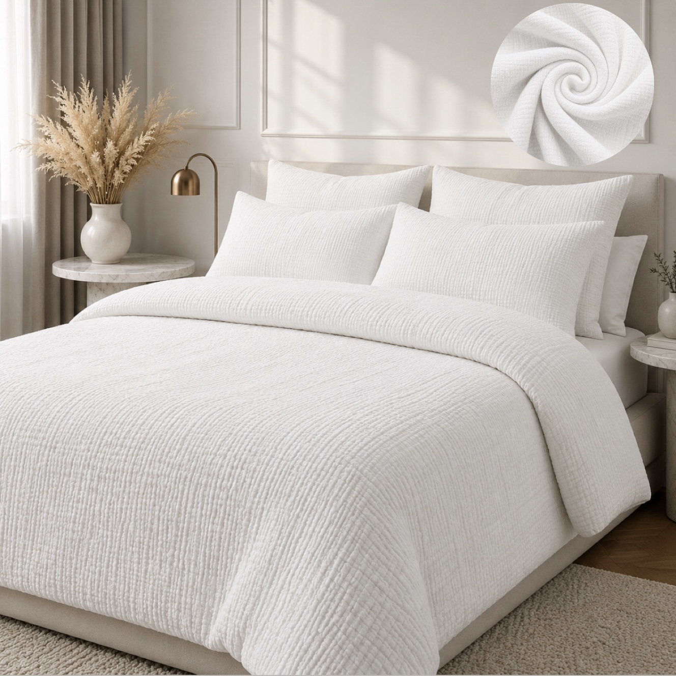 Fotografia produktu: Mušelínové obliečky White Rozmer obliečok: 200x220 cm, Obsah balenia: Set Balenie