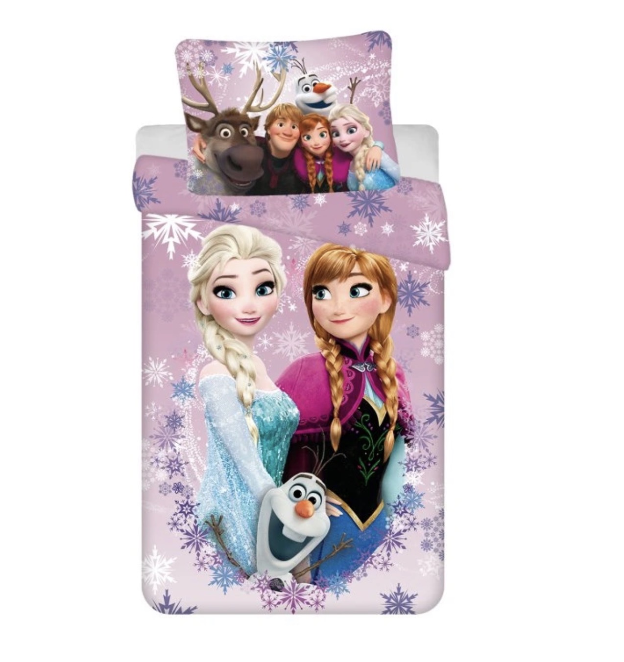 Fotografia produktu: DISNEY FROZEN bavlnené obliečky Rozmer obliečok: Štandardný set 1x 140x200cm + 1x 70x90cm, Obsah balenia: Set Balenie