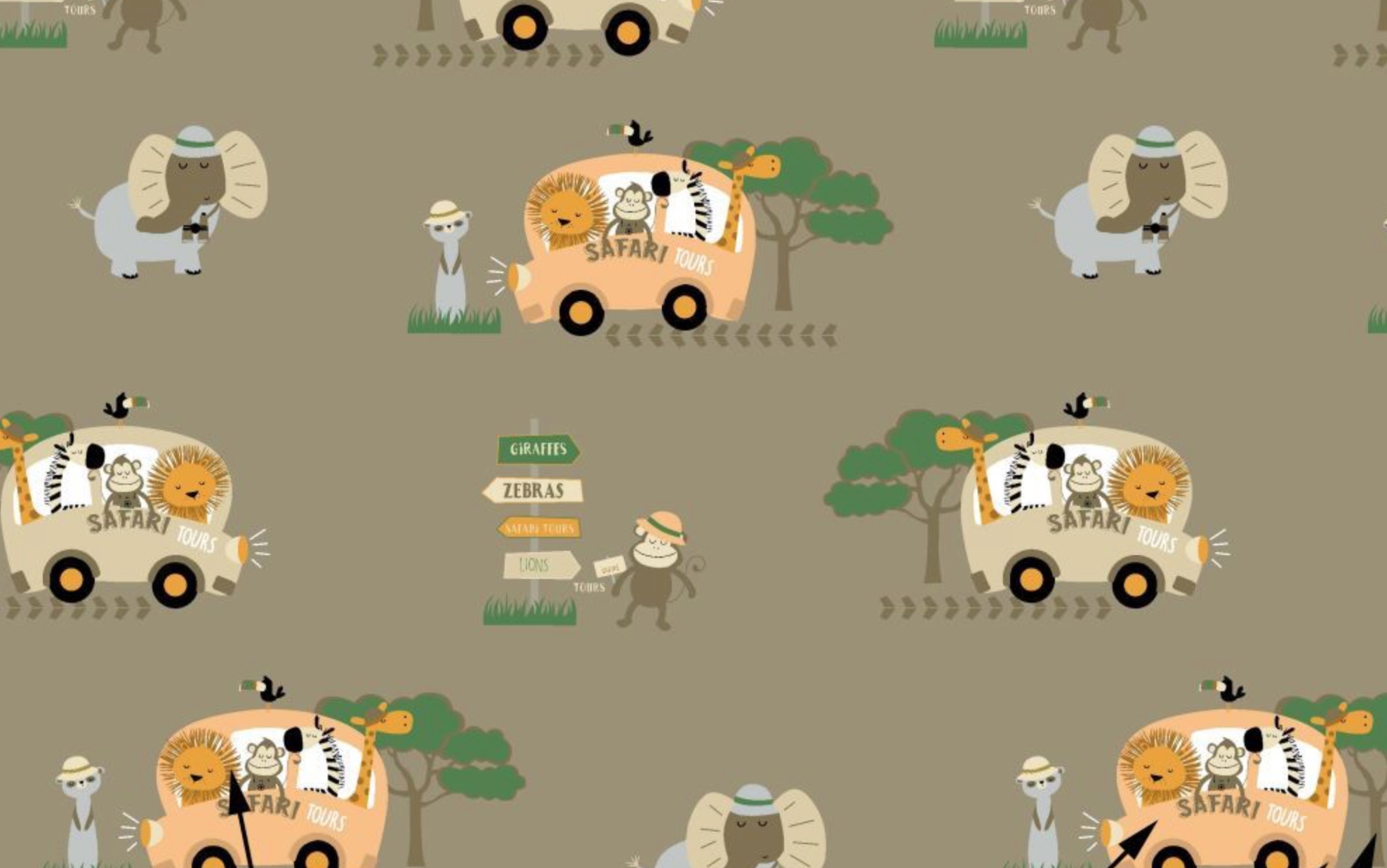 Fotografia produktu: SAFARI TOURS detské bavlnené obliečky Obsah balenia: Štandardný rozmer 1x 140x200 + 1x 70x90