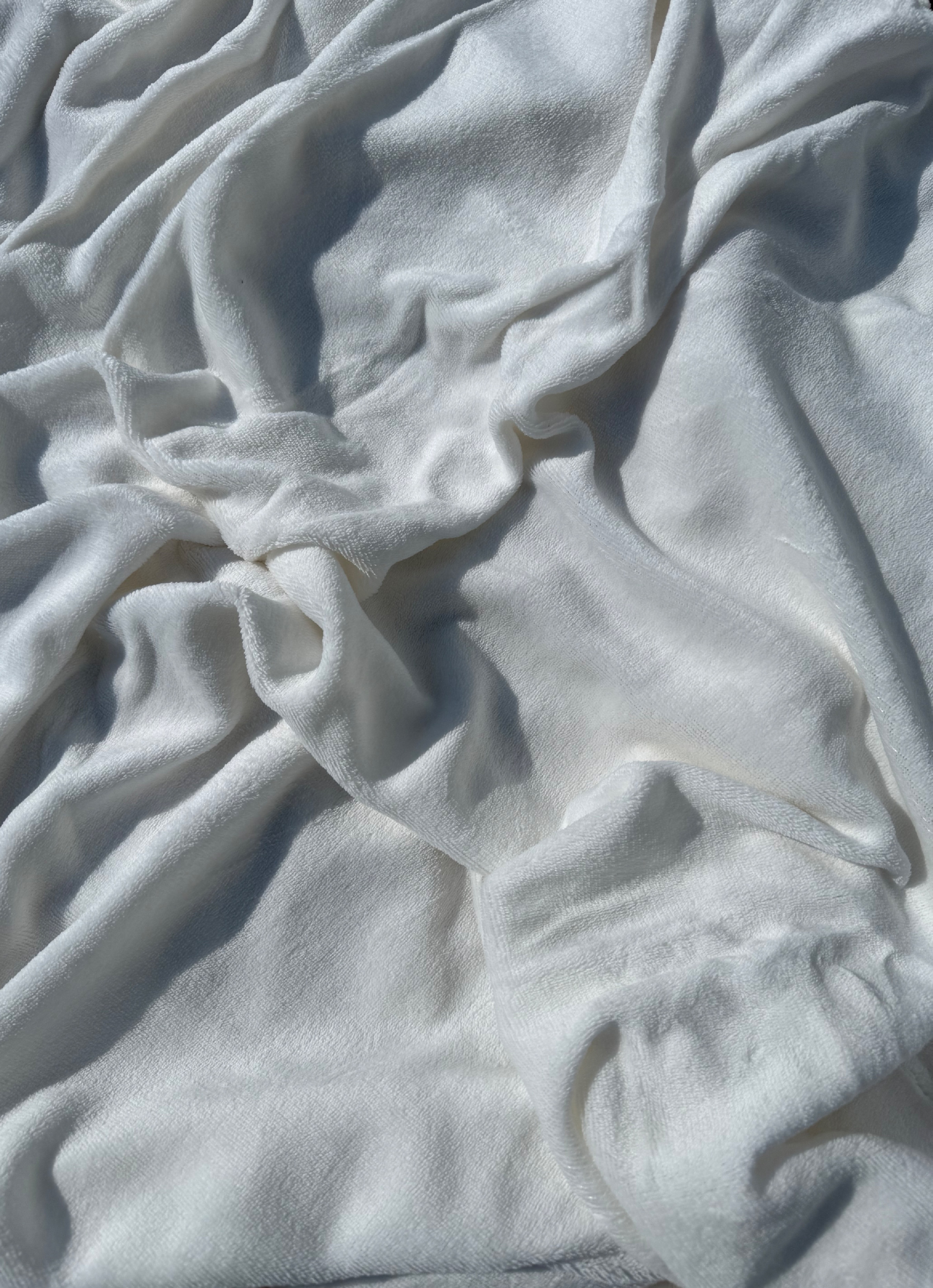 Fotografia produktu: Mikroplyšová plachta Biela Rozmer: 180x200 cm