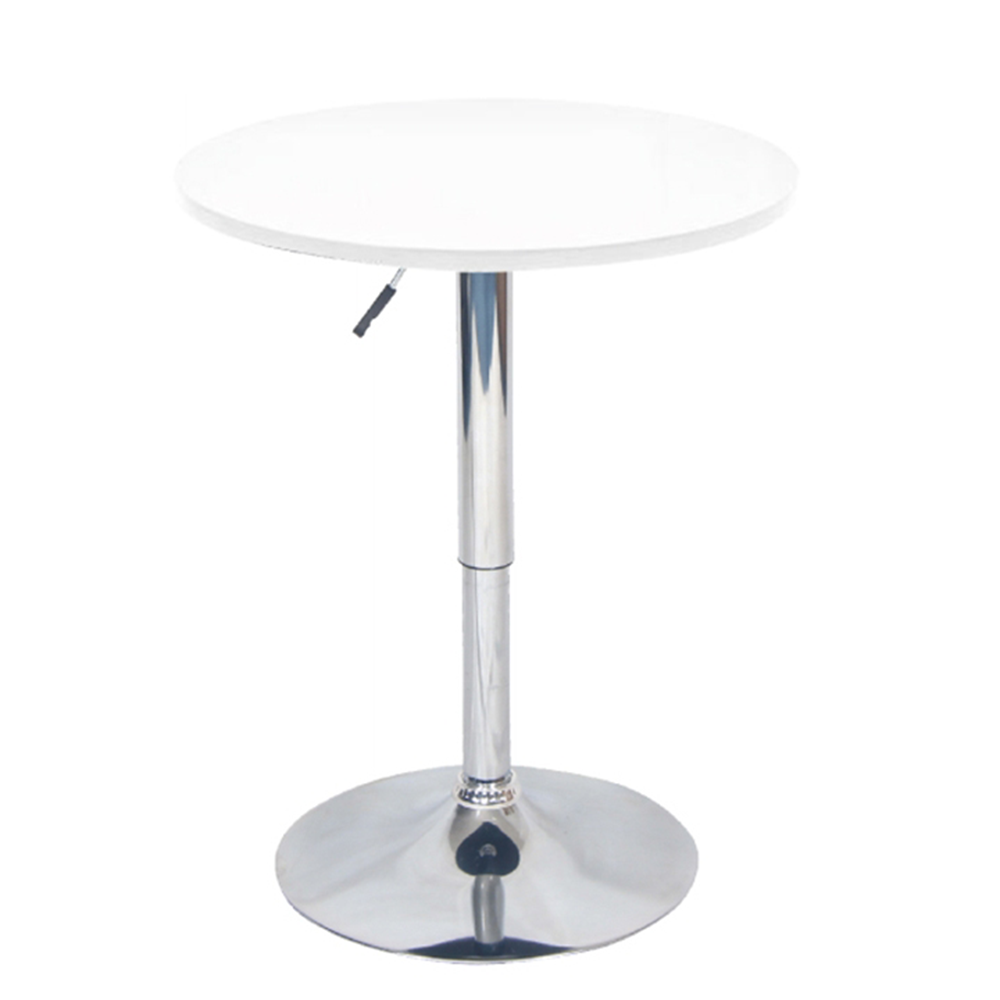 Fotografia produktu: Barový stôl s nastaviteľnou výškou, biela, priemer 60 cm, BRANY 2 NEW