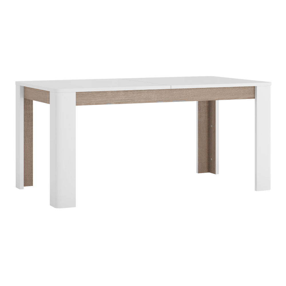 Fotografia produktu: Jedálenský rozkladací stôl, biela extra vysoký lesk HG/dub sonoma tmavý truflový, 160-200x90 cm, LYNATET TYP 75