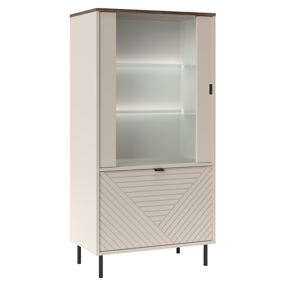 Fotografia produktu: Nízka vitrína, kašmír/dub castello, EYCO 1D1W