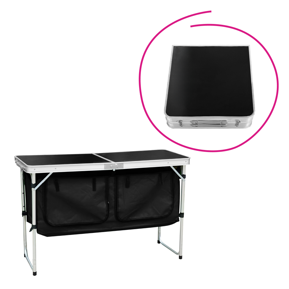 Fotografia produktu: Skladací kempingový stôl s organizérom, 120 cm, hliník/MDF, KEPI TYP 3