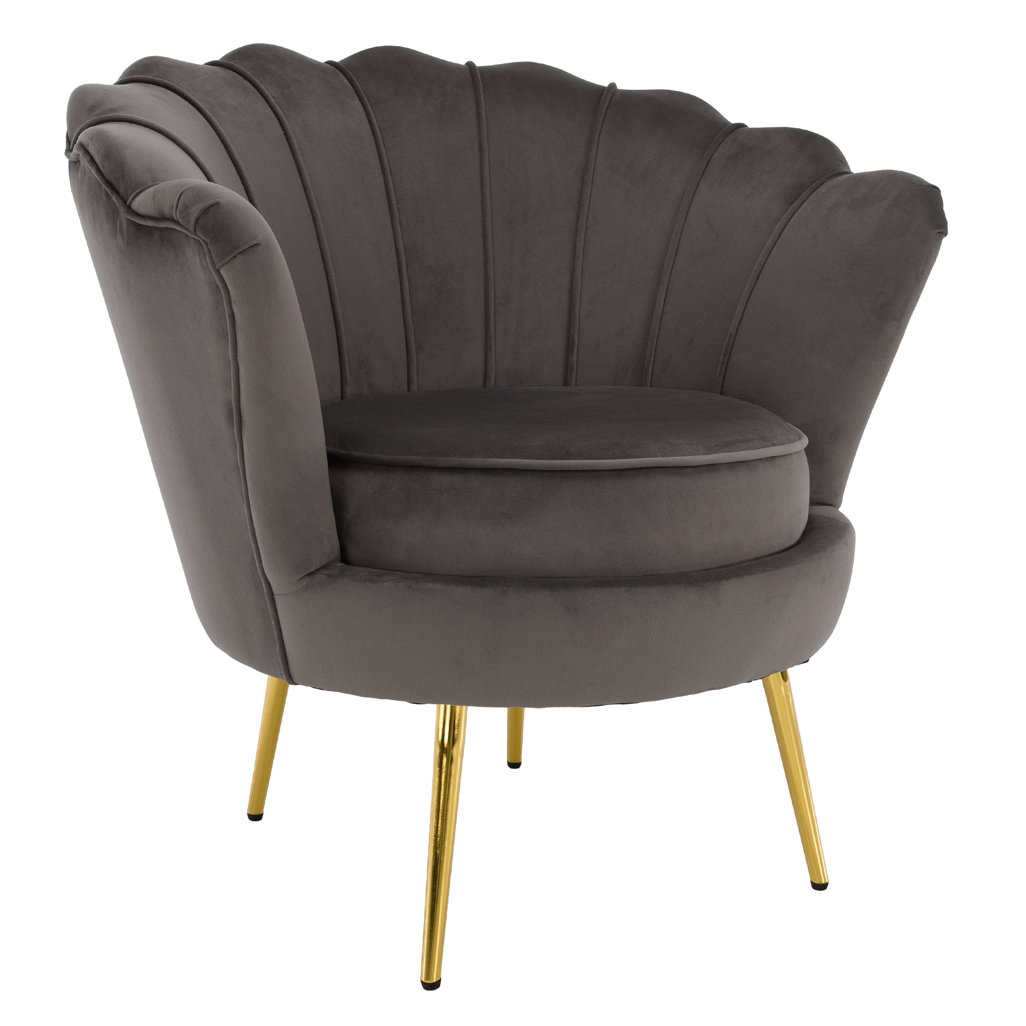 Fotografia produktu: Kreslo v štýle Art-deco, sivohnedá Velvet látka/gold chróm zlatý, NOBLEO