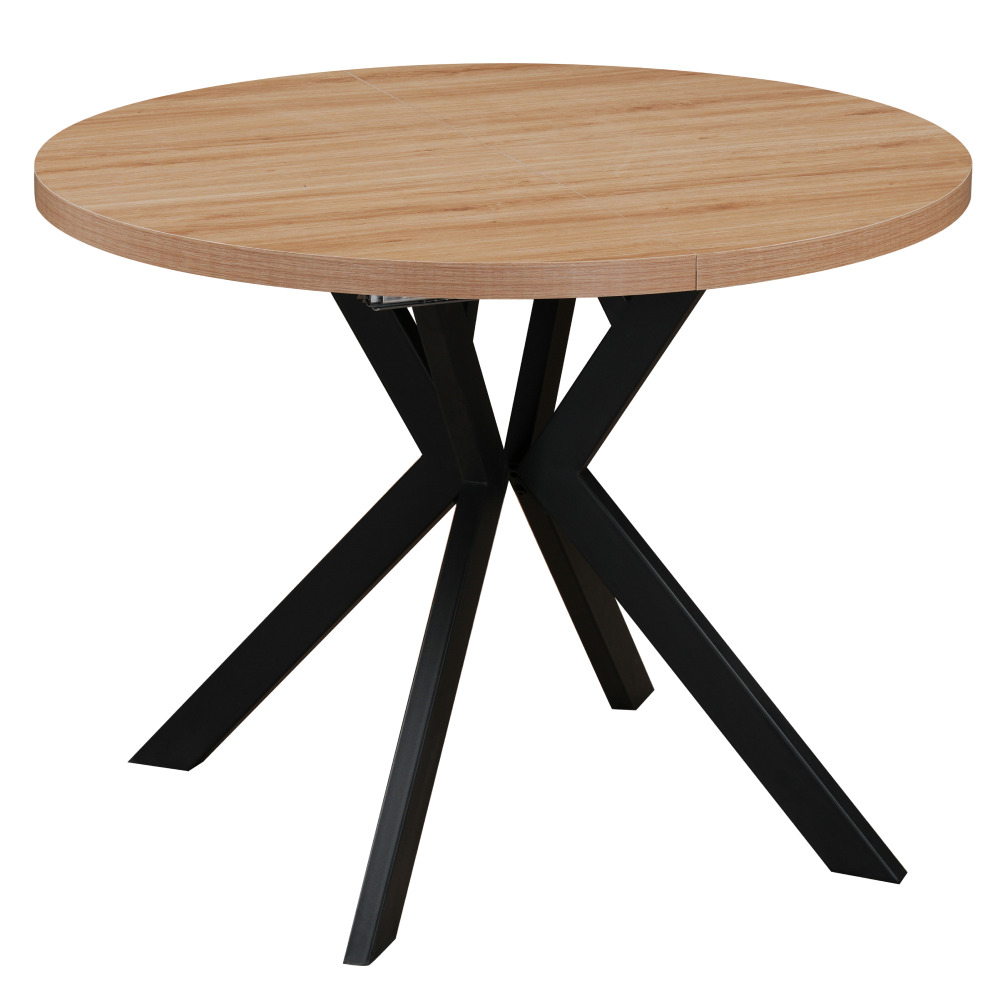 Fotografia produktu: Jedálenský rozkladací stôl, dub svetlý/čierna, 100-250x75,5 cm, LUKOS