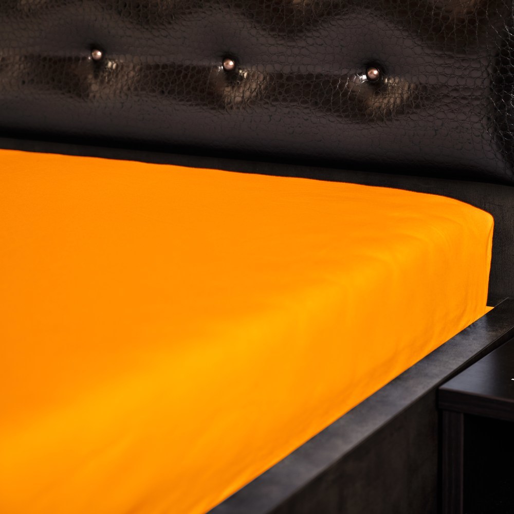 Fotografia produktu: Didatex Jersey plachta - oranžová 31 Rozmer: 120x220 cm