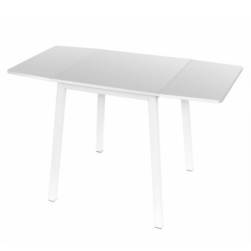 Fotografia produktu: Jedálenský stôl, MDF fóliovaná/kov, biela, 60-120x60 cm, MAURO