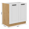 Spodná skrinka, biela/dub artisan, LULA 80 D 2F BB