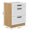 Spodná skrinka, biela/dub artisan, LULA 60 D 3S BB