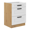 Spodná skrinka, biela/dub artisan, LULA 60 D 3S BB