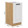 Spodná skrinka, biela/dub artisan, LULA 40D 1F BB