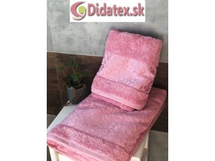 Bambusový ručník - osuška Růžová