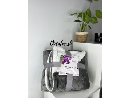 Deka DeLuxe s beránkem Tmavě šedá