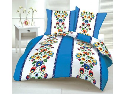 FOLK BLUE bavlněná látka DeLuxe