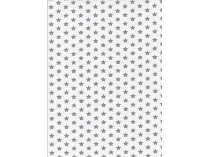 HVĚZDA bílá bavlněná látka DeLuxe