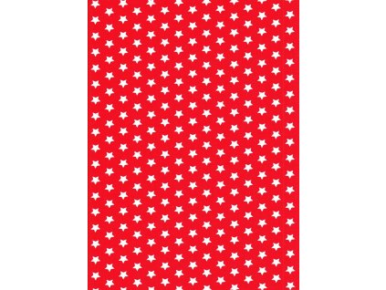 HVĚZDA červená bavlněná látka DeLuxe