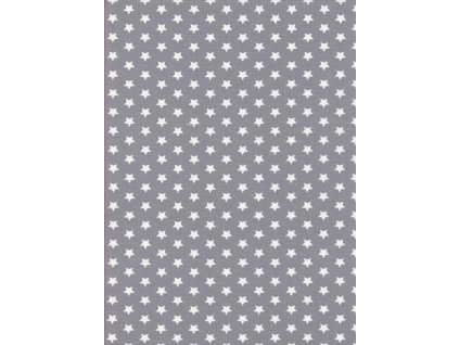 HVĚZDA šedá bavlněná látka DeLuxe