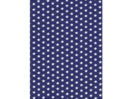 HVĚZDA tmavě modrá bavlněná látka DeLuxe