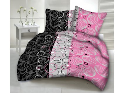 MODERN PINK CIRCLES bavlněné povlečení DeLuxe