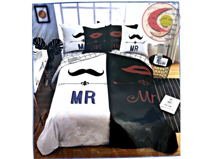 MR-MRS MOUSTACHE AND LIPS foto povlečení 6 set balení