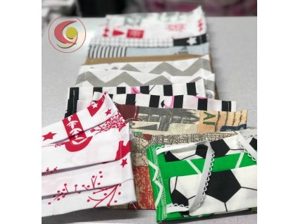 Ochranná rouška ze dvou vrstev 100% bavlny barevná