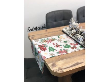 Vánoční štóla bavlněná - Vánoce bílé