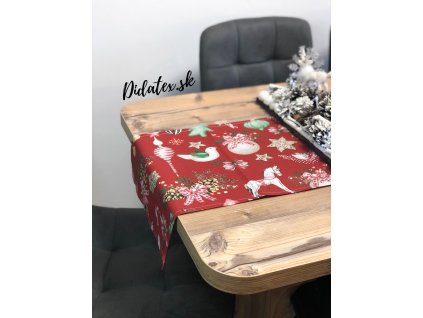 Vánoční štóla bavlněná - Vánoce červené