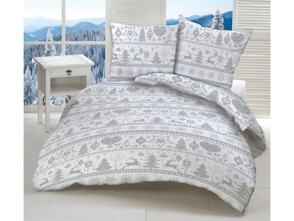 A1V - X-MAS SIVÉ bavlněné povlečení DeLuxe