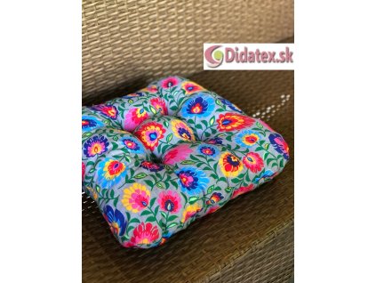 B - Podložka na židli - Šedý Folk