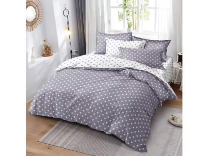 bodka svetlosiva biela bavlnene obliecky