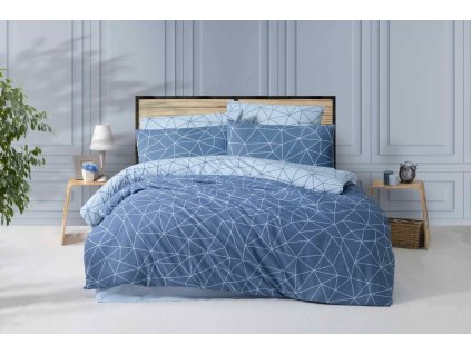 Mia Indigo bavlněné povlečení DeLuxe (Obsah balenia Francúzsky rozmer 1x 200x220 + 2x 70x90)
