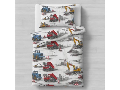 Dětské bavlněné povlečení STAVENISKO (Obsah balenia Detský rozmer 1x 90x135 + 1x 65x45)