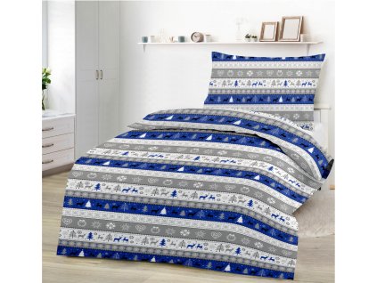 21363 vianoce modre bavlnene obliecky deluxe