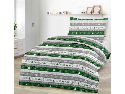 21372 vianoce zelene bavlnene obliecky deluxe