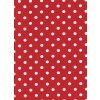 BODKY červené bavlněná látka DeLuxe