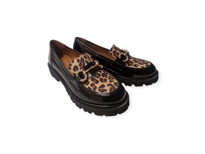 Černé mokasíny leopard