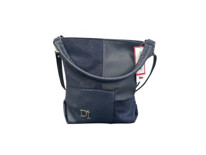 Modrá kabelka s kombinovaným vzorem