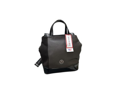 Dámský batoh–kabelka 2v1 černo-hnědý